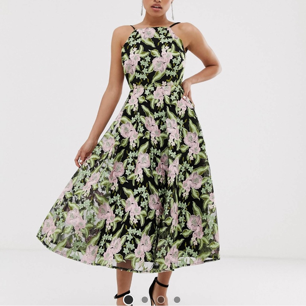 New Floral Halter Neck Dress